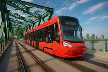 Električka na moste cez Dunaj