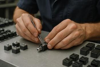 Montáž menších dielov pri linke