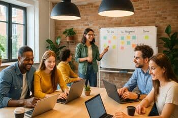 Spolupráca v coworku s tabuľou úloh