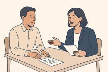 Ukážka otvorenej reči tela počas pohovoru